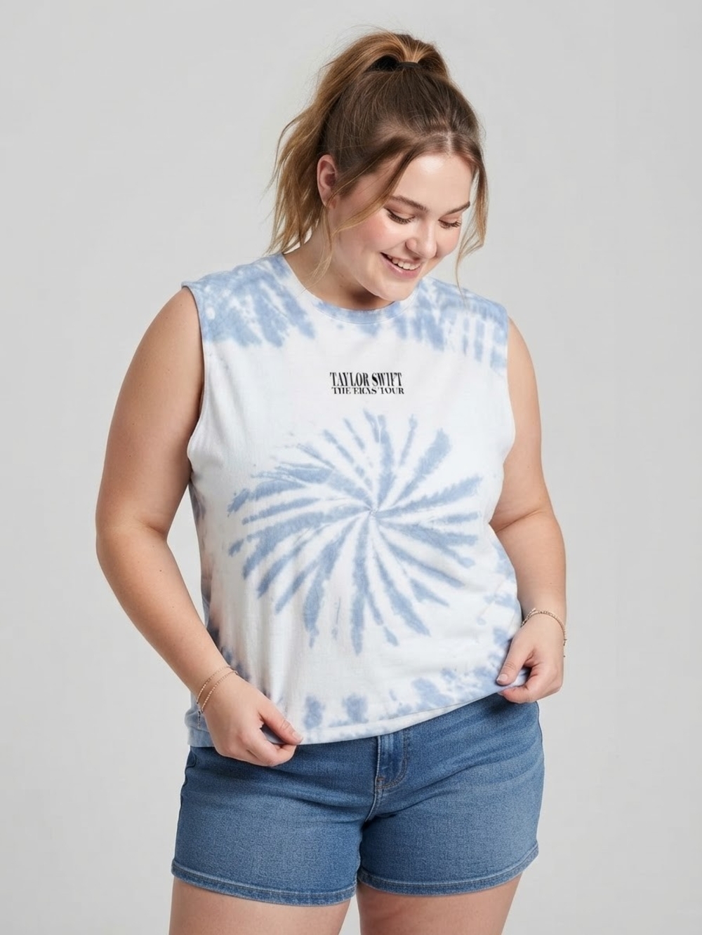 Taylor Swift The Eras Tour Blue Tie-Dye Sleeveless Shirt 3X
